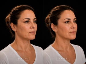 Fractional RF before and after skin resurfacing at Waves Aesthetics Ponte Vedra Beach